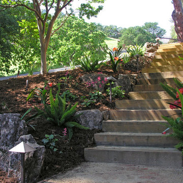 Lafayette Rustic Hillside Planting Along Steps