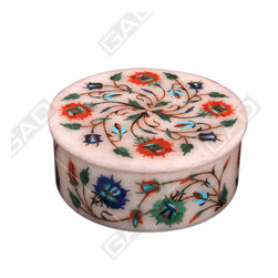 SPIRAL FLORA ROUND MARBLE BOX - Home Accessories & Decor