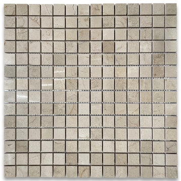 Crema Marfil Beige Marble 3/4x3/4 Grid Square Mosaic Tile Polished, 1 sheet