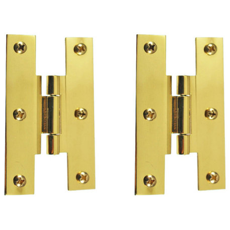 3" Solid Brass Cabinet H Hinge Offset PVD Long Lasting Finish Pack of 2