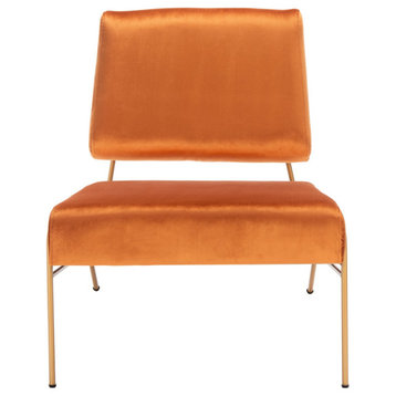 Safavieh Romilly Velvet Accent Chair, Sienna/Gold