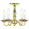Livex Lighting 5011-01 Williamsburg Semi Flush Mount Light In Antique Brass