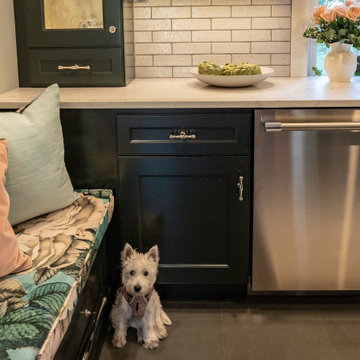 Traditional Cottage Kitchen Remodel | Dark Painted Cabinets, Farmhouse Sink & Wh