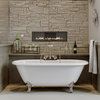 67" Cast Iron Clawfoot Tub with Complete Gooseneck Plumbing Package- "Vernon", Brushed Nickel