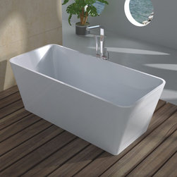 ADM Bathroom Rectangular Freestanding Bathtub, White, 58.3" - SW-103S (58 x 26) - Bathtubs