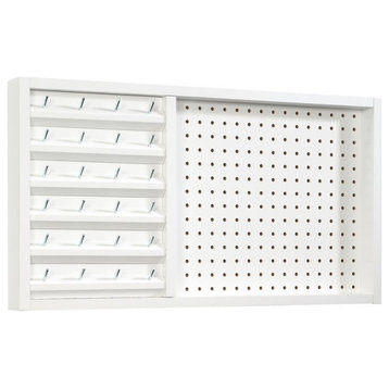 Sauder Craft Wall Mount Thread Storage with pegboard in White