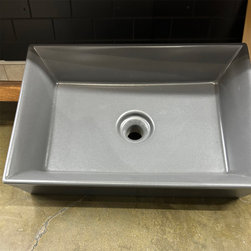 22&rdquo; x 15&rdquo; x 5&rdquo; Graphite Ceramic Sink - Bathroom Sinks