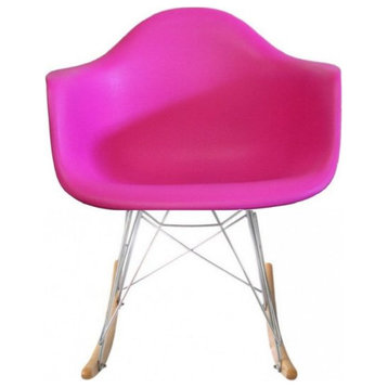 Rocker Bucket Chair (Set Of 4), Dark Pink