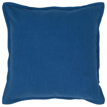 Rizzy Home T04401 Solid 20"x20" Poly Filled Pillow Blue