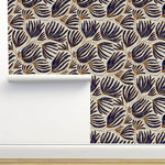 Limitless Walls - Guthrie Navy and Gold Wallpaper, 24"x144" - Each roll of wallpaper is custom printed to order and has a fixed width that covers 24 inches of wall space.