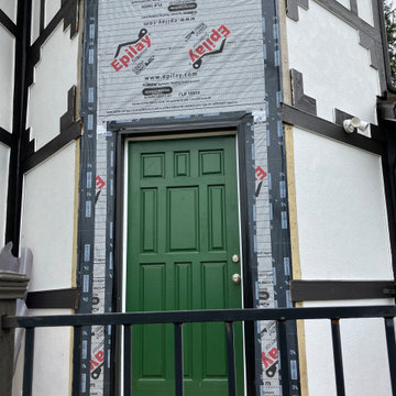Weatherproofed Wall and Temporary Door Installation
