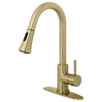 Kingston Brass LS872.DL Concord 1.8 GPM 1 Hole Pull Down Kitchen - Brushed