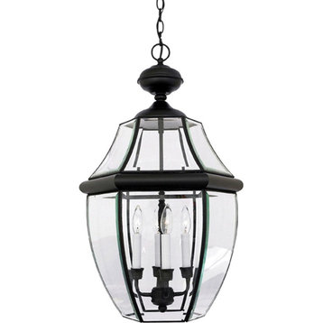 4 Light Extra Large Hanging Lantern-Mystic Black Finish - Outdoor Ceiling and