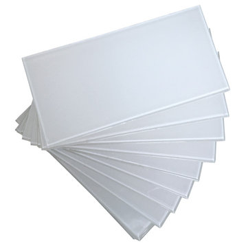 Peel and Stick Backsplash Glass Subay Tile 3"x6"  32 Sheets, White