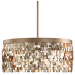Uttermost - Uttermost Tillie 3 Light Textured Gold Pendant - Fun, Shimmering Textured Gold Shade With Matte Gold Body Creates A Great Eclectic Look That Can Blend Into Unlimited Interior Looks. Includes 15' Wire, 3-12" Stems And 1-6" Stem For Adjustable Installation.