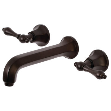 Kingston Brass KS4125AL 2-Handle Wall Mount Bathroom Faucet, Oil Rubbed Bronze