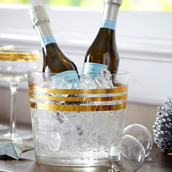 GOLD STRIPE GLASS ICE BUCKET - Kitchen Products