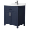 Wyndham Collection WCG242430S-UNSMXX Beckett 30" - Dark Blue / Carrara Cultured