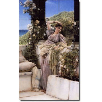 Lawrence Alma-Tadema Women Painting Ceramic Tile Mural #193, 24"x40"