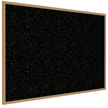 Ghent's Wood 4' x 12' Rubber Bulletin Board with Wood Frame in Multi-Color