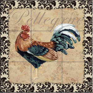 Ceramic Art Tile 6"x6" Chicken Coop ranch farm rooster barn kitchen wall NEW G65 