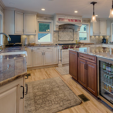 Plain & Fancy Vintage Color Match Maple Kitchen with Majestic Cherry Island