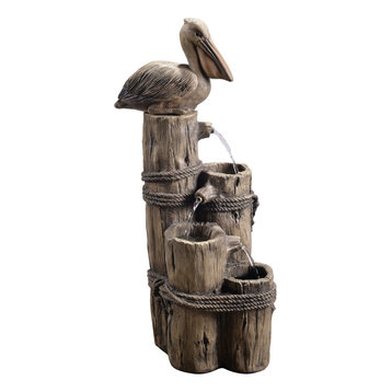 Outdoor Tiered Pelican Waterfall Fountain