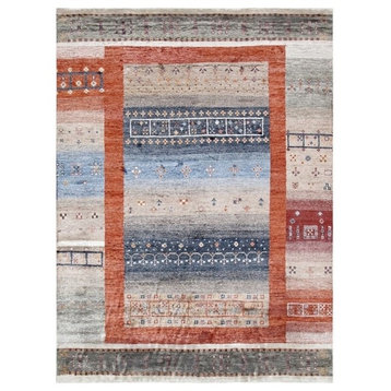 Pasargad Tribal Collection Hand-Knotted Bamboo Silk Area Rug, 4'x6'