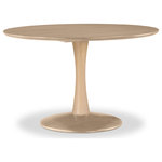 Meridian Furniture - Holly Dining Table, Natural, 48" Diameter - Create a warm welcoming area to dine or work with the Holly 48" dining table. Distinguished by its petite size, elegant lines, and versatility it would be a valuable addition to your kitchen, den, or office. Crafted from solid wood with a rich brown oak veneer finish, it seamlessly blends charming appeal and durability for a timeless aesthetic.