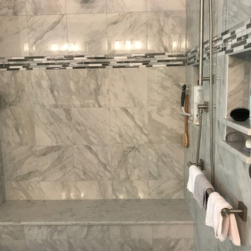 Danville Master Bathroom with door to backyard