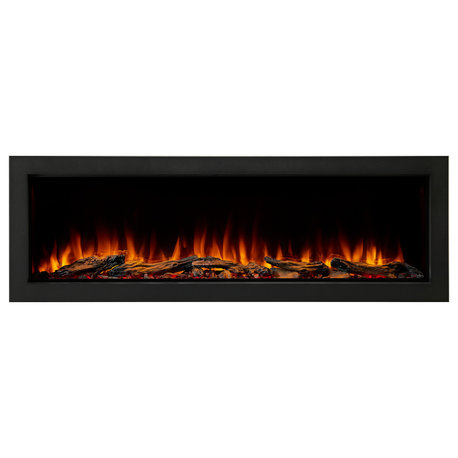 SimpliFire 55" Forum Outdoor Linear Electric Fireplace - SF-OD55, W/Drain Pan