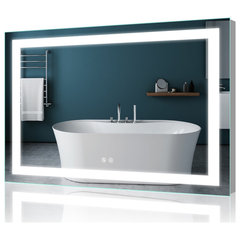 Paris Mini 22 in. W x 28 in. H Arch Polished Frameless Bathroom Vanity Mirror