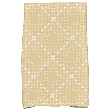 18x30" Dots and Dashes Geometric Print Hand Towels, Gold