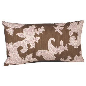 Eggplant Paisley Kidney 90/10 Duck Insert Pillow With Cover, 12x21