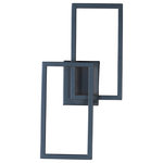 ET2 - ET2 Traverse LED Outdoor Wall Sconce E21511-BK - Black - Multiple squares are layered in a geometric pattern to form an interesting lighting sculpture. Enclosed behind the white acrylic lens is a high power LED for even and economical illumination.