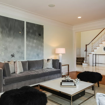 Select modern furnishings updated this riverfront Colonial