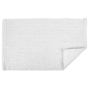 DII 24x17" Modern Cotton Ultra Soft Popcorn Chunky Bath Rug, White