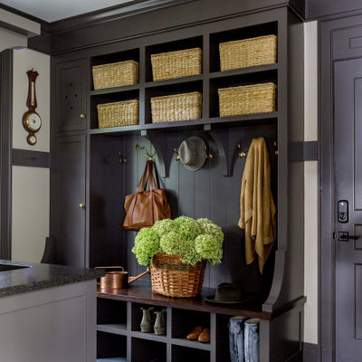 Single front door - traditional light wood floor single front door idea in Minneapolis with white walls