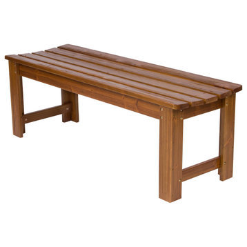 Shine Company 4' Backless Garden Bench With HYDRO-TEX, Oak Color