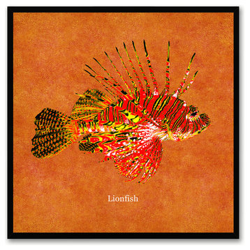 Lionfish Animal Orange Canvas Print, Custom Picture Frame, 15"x15"