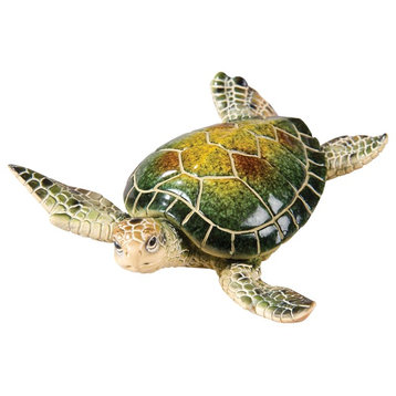 Coastal Green Sea Turtle Tier Tray Tabletop 6 Inch Figurine