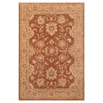 Bareens Designer Rugs - Classic Ziegler Caterina Brown Tan Hand-Knotted Wool Rug - 7'11'' x 9'2'' - Enhance the ambiance of your home with this magnificent Persian-influenced Turkish hand-knotted rug made by skilled artisans capable of creating the most exceptional vegetable dyes and hand-spun wool. This exquisite handmade rug is a one-of-a-kind Peshawar Kafkaz, otherwise identified as Chobi, Chobi Peshawar, Oushak, or Ziegler rug. These handmade rugs are crafted in Pakistan utilizing superior-quality wool imported from Australia, New Zealand, and Korea in two types of weaves: the Persian weave and the Mori weave. This rug is meticulously crafted by hand using the finest natural vegetable dyes extracted from local plants. The artisans use a blend of hand-spun local and fine merino wool, resulting in a rug with a compelling texture, higher lanolin content, and longer staple. The artisans occasionally incorporate natural or artificial silk into the pile to enhance specific motifs. The finished product is an awe-inspiring execution of flawless design and an understated palette that exudes elegance.