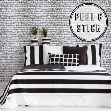 Transform Abstract Peel and Stick Wallpaper by Graham & Brown Bedroom Shot