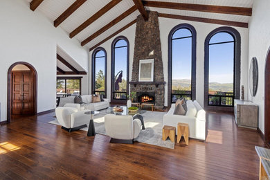 Tuscan living room photo in Other