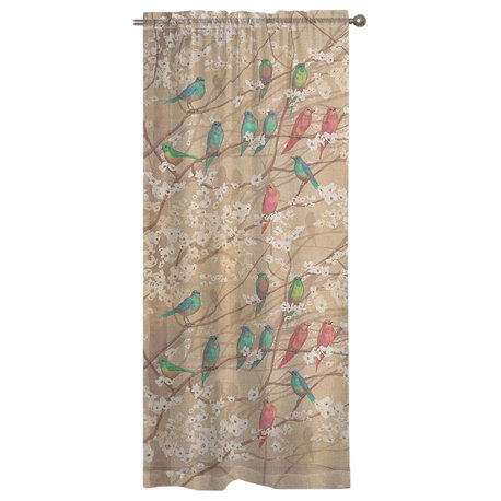 Laural Home Birds and Blossoms Sheer Window Curtain