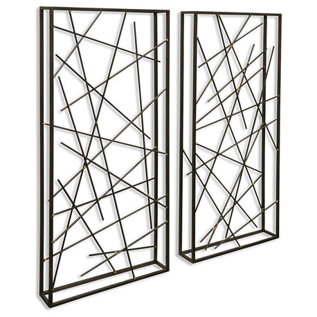 Contemporary Metal Wall Sculptures Set of 2