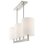 Livex Lighting - Livex Lighting 42404-91 Hayworth - 3 Light Linear Chandelier in Hayworth Style - Hayworth 3 Light Lin Brushed Nickel Off-WUL: Suitable for damp locations Energy Star Qualified: n/a ADA Certified: n/a  *Number of Lights: 3-*Wattage:60w Medium Base bulb(s) *Bulb Included:No *Bulb Type:Medium Base *Finish Type:Brushed Nickel