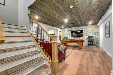Example of a transitional basement design in Cleveland
