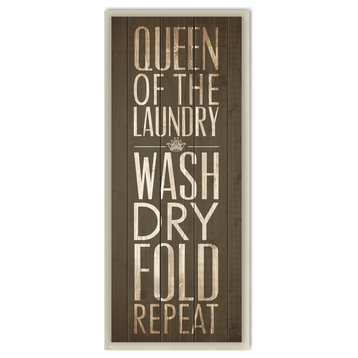 Queen of Laundry Typography Bath Wall Plaque