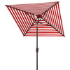 Safavieh Athens 7.5' Square Crank Umbrella, Red